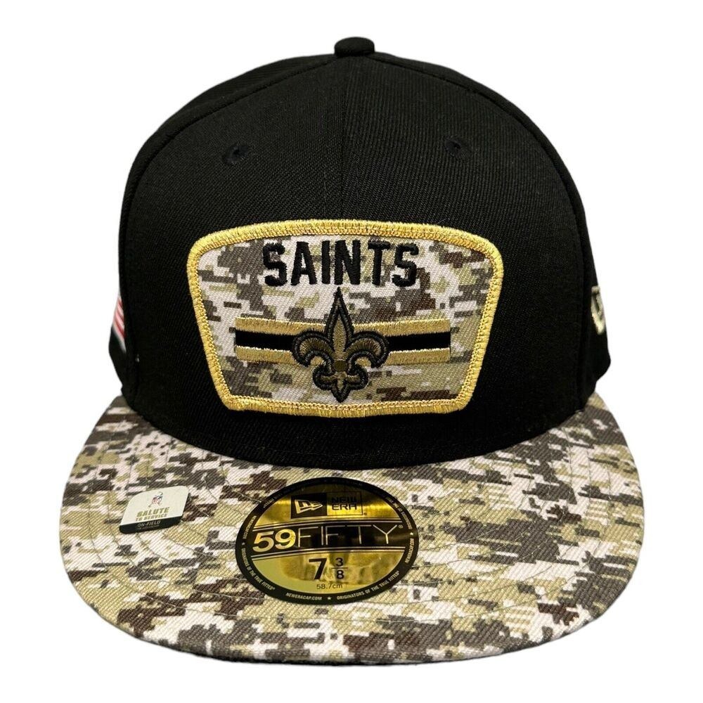 New Era 59FIFTY New Orleans Saints Salute to Service Camo Hat Fitted 7 3/8